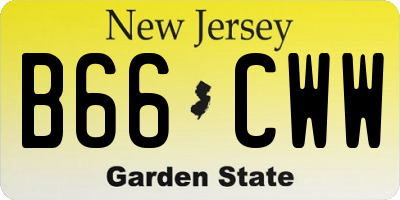 NJ license plate B66CWW