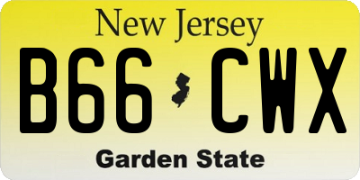 NJ license plate B66CWX