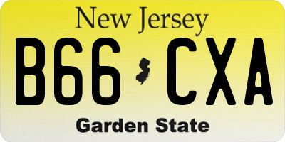 NJ license plate B66CXA
