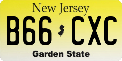 NJ license plate B66CXC