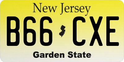 NJ license plate B66CXE