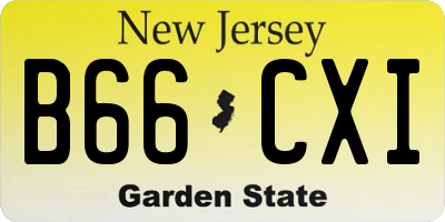 NJ license plate B66CXI