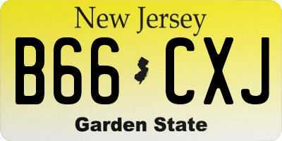 NJ license plate B66CXJ