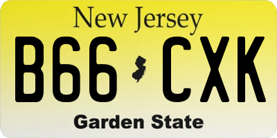 NJ license plate B66CXK