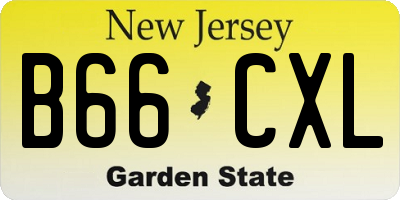 NJ license plate B66CXL