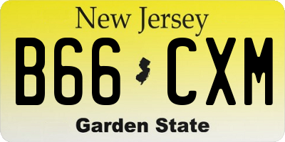 NJ license plate B66CXM