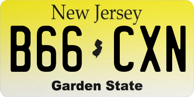 NJ license plate B66CXN