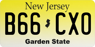 NJ license plate B66CXO