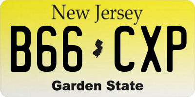 NJ license plate B66CXP