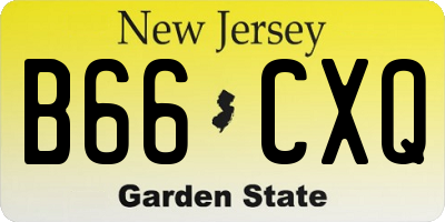 NJ license plate B66CXQ