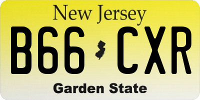 NJ license plate B66CXR