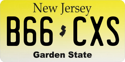 NJ license plate B66CXS