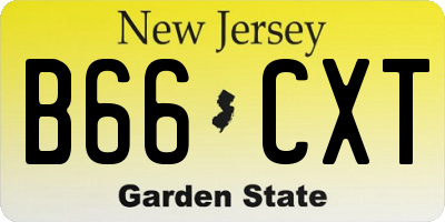 NJ license plate B66CXT