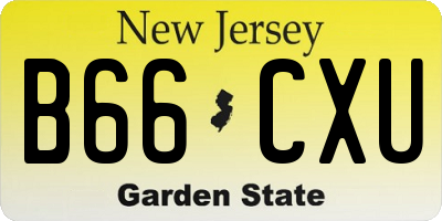 NJ license plate B66CXU