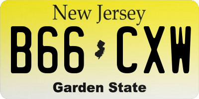 NJ license plate B66CXW
