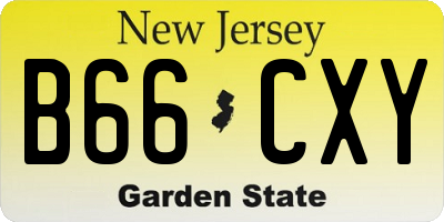 NJ license plate B66CXY