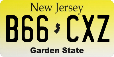 NJ license plate B66CXZ