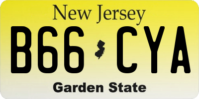 NJ license plate B66CYA
