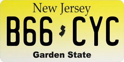 NJ license plate B66CYC