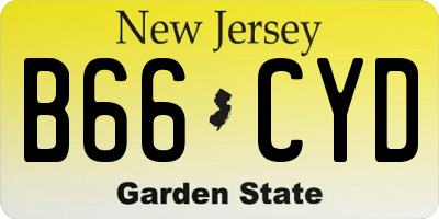 NJ license plate B66CYD