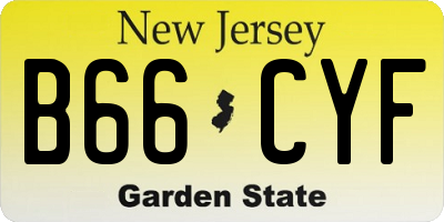 NJ license plate B66CYF