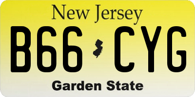 NJ license plate B66CYG