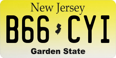 NJ license plate B66CYI