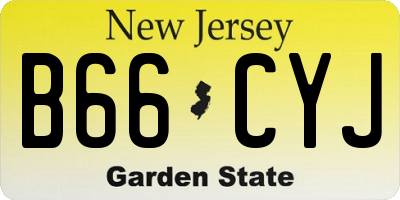 NJ license plate B66CYJ