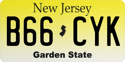 NJ license plate B66CYK