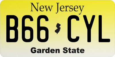 NJ license plate B66CYL