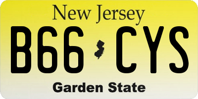 NJ license plate B66CYS