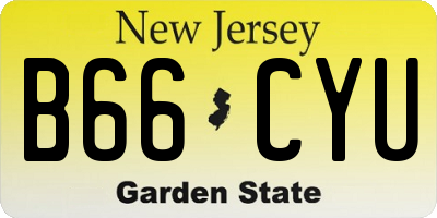 NJ license plate B66CYU