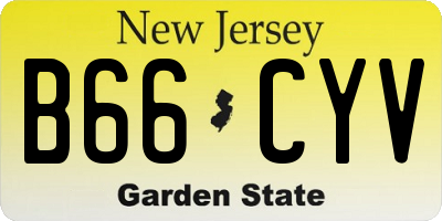 NJ license plate B66CYV