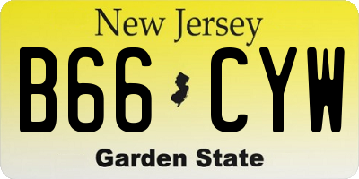 NJ license plate B66CYW