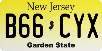NJ license plate B66CYX
