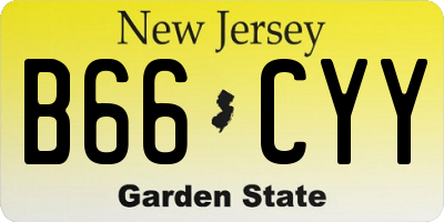 NJ license plate B66CYY