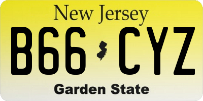 NJ license plate B66CYZ