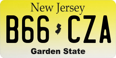 NJ license plate B66CZA