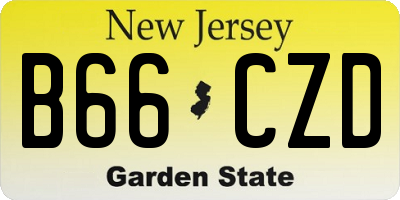 NJ license plate B66CZD