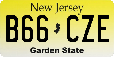 NJ license plate B66CZE