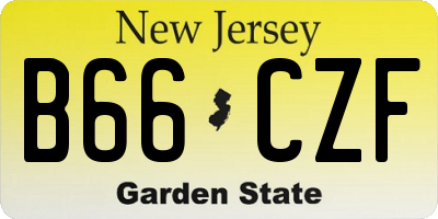 NJ license plate B66CZF