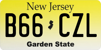 NJ license plate B66CZL