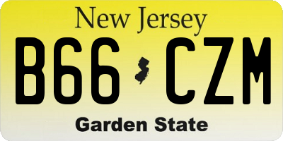 NJ license plate B66CZM