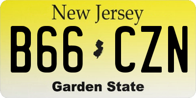 NJ license plate B66CZN