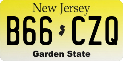 NJ license plate B66CZQ