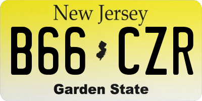 NJ license plate B66CZR
