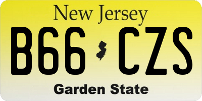 NJ license plate B66CZS