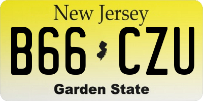NJ license plate B66CZU