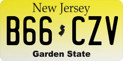 NJ license plate B66CZV