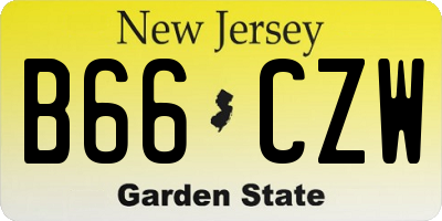 NJ license plate B66CZW